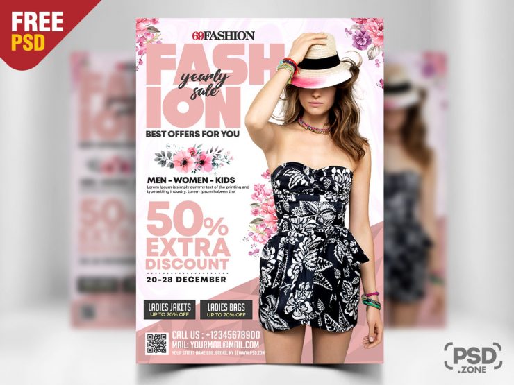 Fashion Sale Flyer + Social Media Free PSD Template