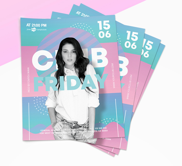 Friday Party - Colour Free PSD Flyer Template
