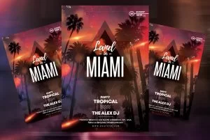 Miami Beach PSD Free Flyer Template