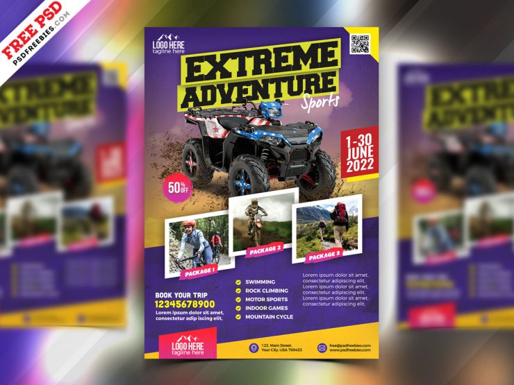 Outdoor Adventure Bike Free PSD Flyer Template