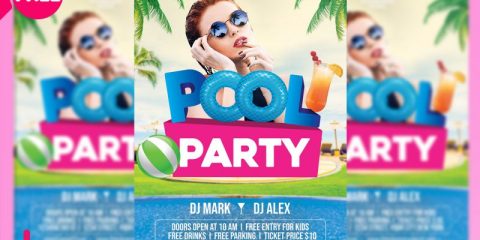 Pool Party Free Summer PSD Flyer Template
