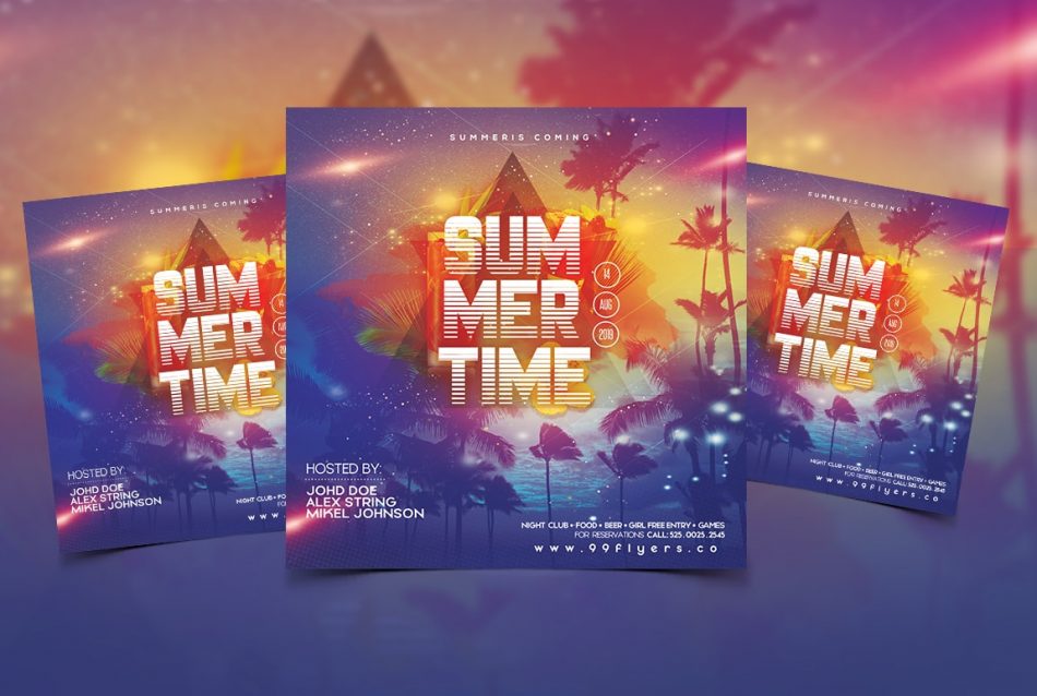 Summer Fever Free Instagram PSD Flyer Template