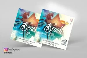 Summer Tropical Party PSD Free Flyer Template