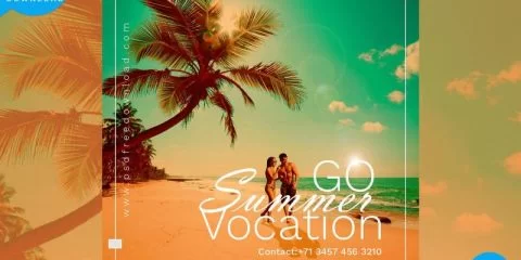 Summer Vocation Free PSD Flyer Template
