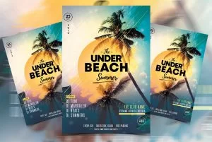 Sunset Party PSD Free Flyer Template