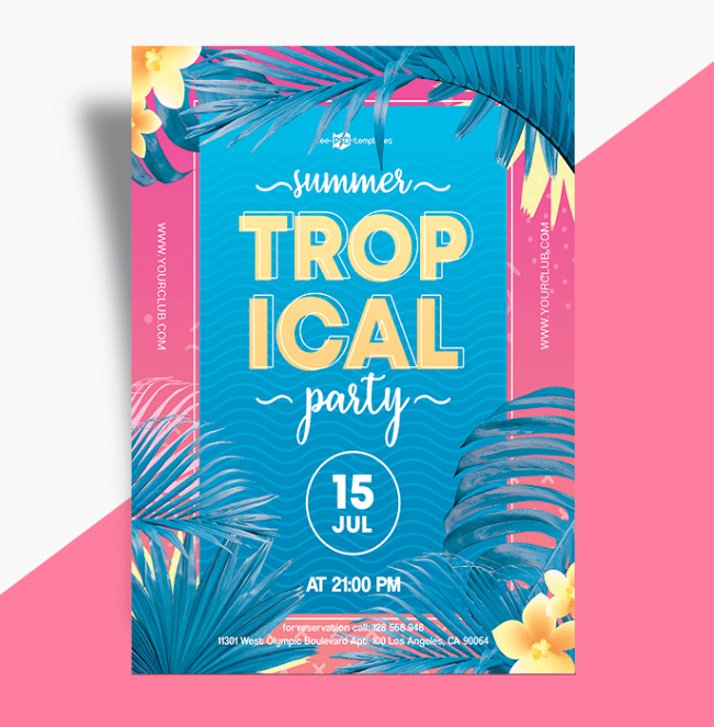 Tropical Day PSD Free Flyer Template - PSDFlyer