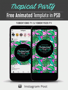 Tropical Party – Animated Free PSD Flyer Template