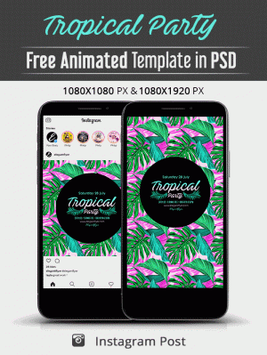 Tropical Party - Animated Free PSD Flyer Template