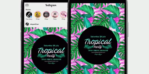 Tropical Party - Animated Free PSD Flyer Template