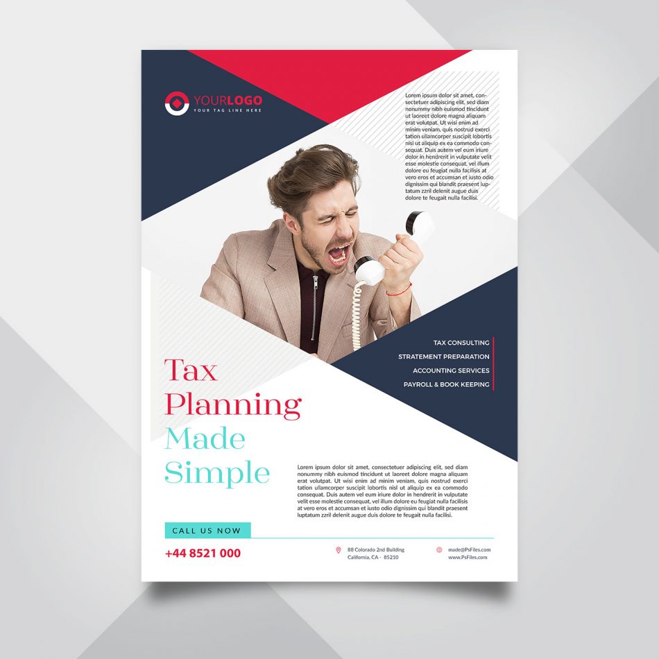 Accounting and Tax Free PSD Flyer Template