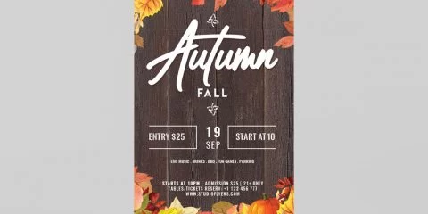 Autumn Fall Free PSD Flyers Template