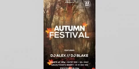 Autumn Festival Free PSD Flyer Template