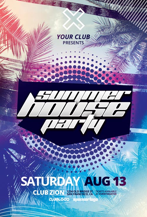Beach Electro PSD Free Flyer Template