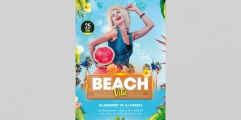 Beach Time Free PSD Flyer Template