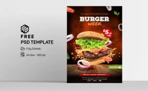 Burger Special Food Free PSD Flyer Template
