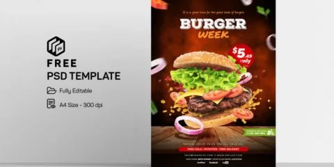 Burger Special Food Free PSD Flyer Template