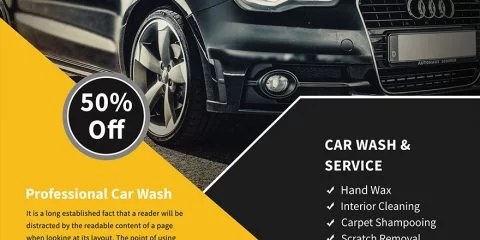 Car Wash Free PSD Flyer Template