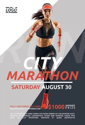 City Marathon Free PSD Flyer Template