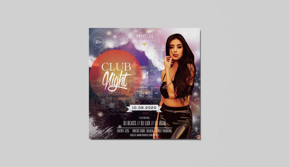 Club Night DJ Free PSD Flyer Template