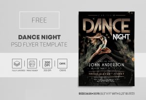 Dance Night PSD Free Flyer Template