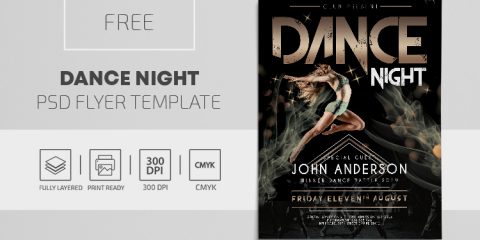 Dance Night PSD Free Flyer Template