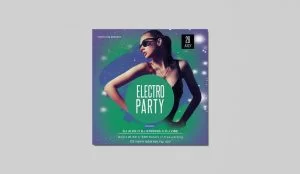 Electro Party DJ Free PSD Flyer Template