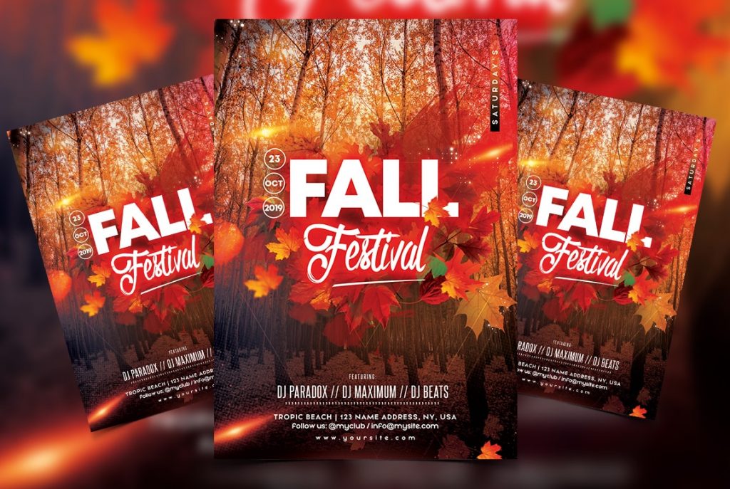 Fall Festival Free Autumn PSD Flyer Template PSDFlyer