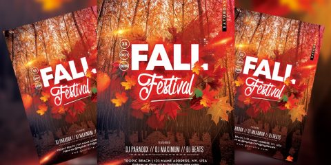 Fall Festival - Free Autumn PSD Flyer Template