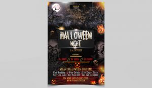 Halloween Night Party PSD Free Flyer Template