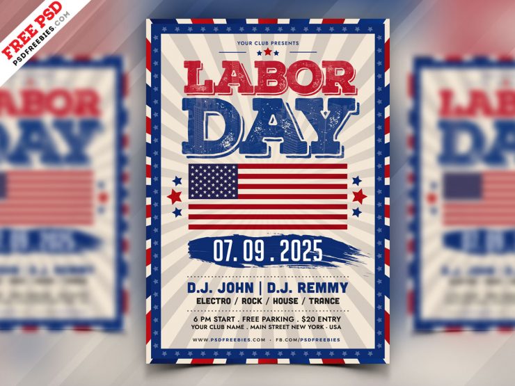 Labor Day PSD Free Flyer Template