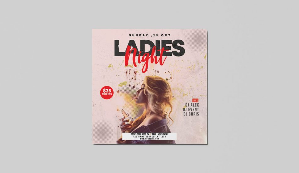 Ladies Night PSD Free Flyer Instagram Templates