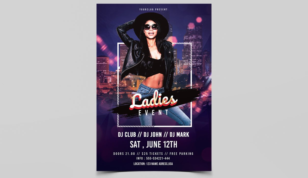 Ladies Night Vibe Free PSD Flyer Template