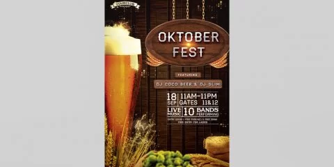OktoberFest Party PSD Free Flyer Template
