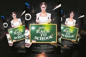 Party Back to School PSD Free Flyer Template