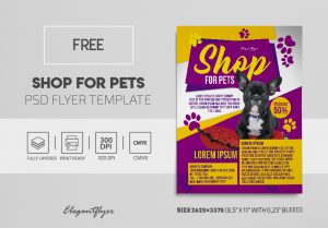 Pets Care & Shop Free PSD Flyer Template