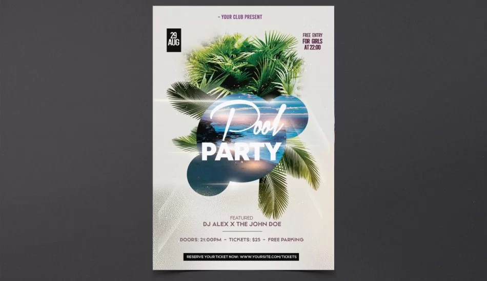 Pool Party Free Summer PSD Flyer Template