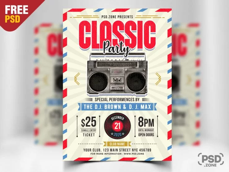 Retro Vintage Freebie PSD Flyer Template