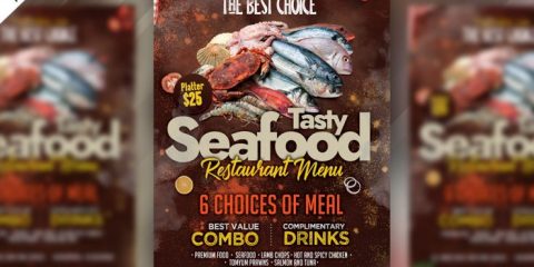 Seafood Restaurant Free PSD Flyer Template