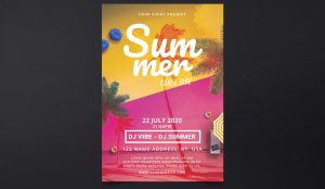 Summer Beach Party PSD Free Flyer Template
