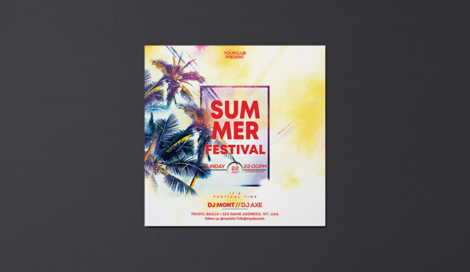 Summer Festival PSD Freebie Flyer Template