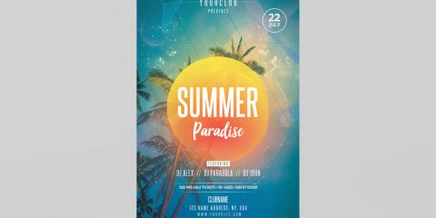 Summer Paradise Free PSD Flyer Template