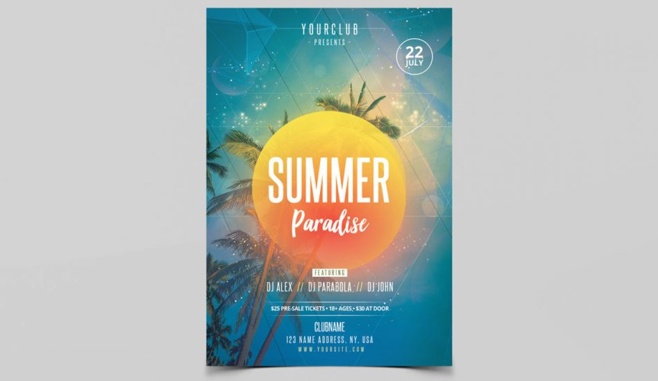 Summer Paradise Free PSD Flyer Template