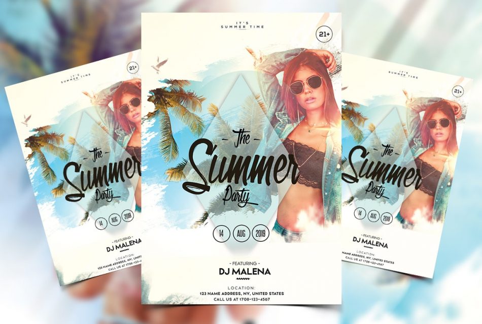 Summer Weekend PSD Free Flyer Template