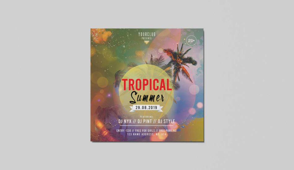 Summer and Tropical PSD Free Flyer Templates