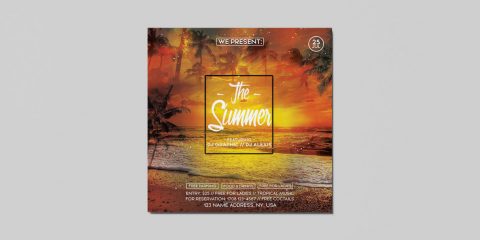 The Summer Sunset Free PSD Flyer Template