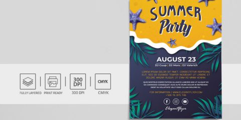 Tropical Summer PSD Free Flyer Template