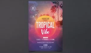 Tropical Vibes Event Free PSD Flyer Template
