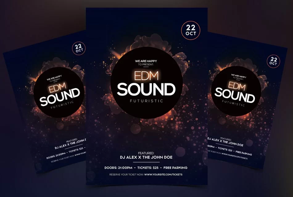 EDM Sound PSD Free Flyer Template