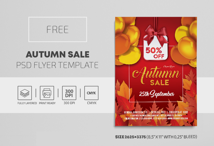 Autumn Sale Free PSD Flyer Template