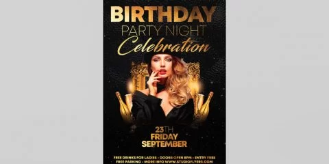 Birthday Night Event Free Flyer Template